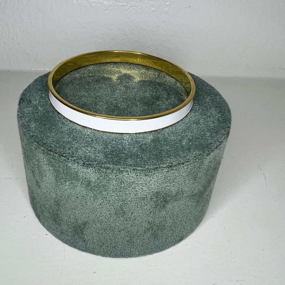 Monet Gold and White Bangle Bracelet